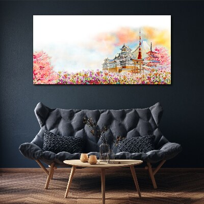 Obraz Canvas Abstrakcja kwiaty Zamek