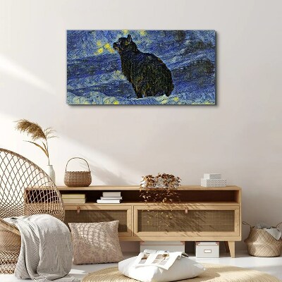 Obraz Canvas Abstrakcja Kot Noc Gwiazdy