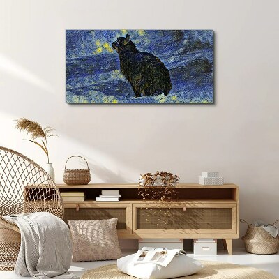 Obraz Canvas Kot w nocnym niebie