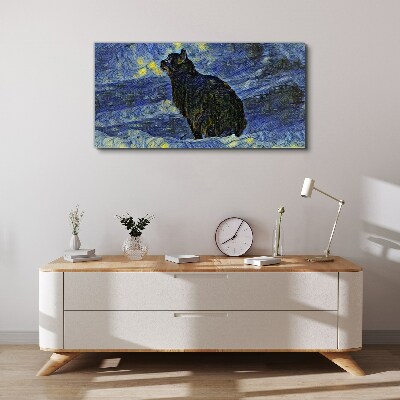 Obraz Canvas Kot w nocnym niebie