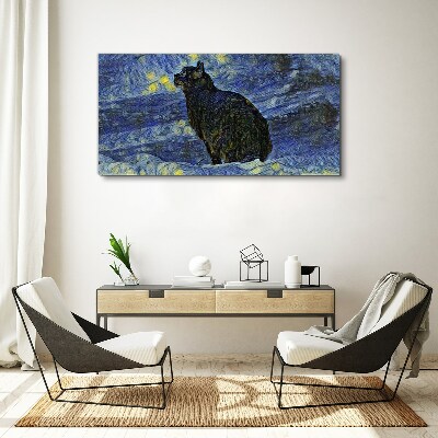Obraz Canvas Kot w nocnym niebie