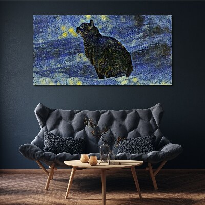 Obraz Canvas Kot w nocnym niebie