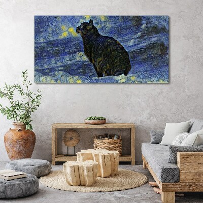 Obraz Canvas Kot w nocnym niebie