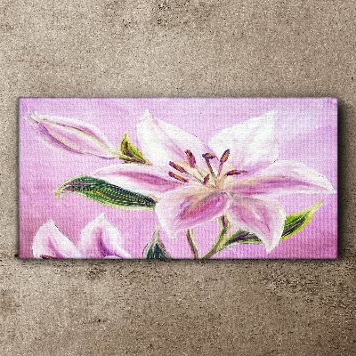 Obraz Canvas Różowe lilie na tle pastelowym