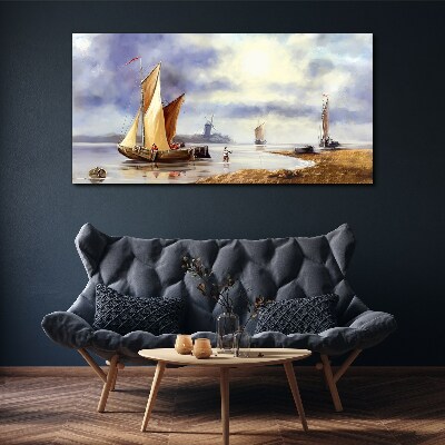 Obraz na Płótnie Malarstwo statek rybak