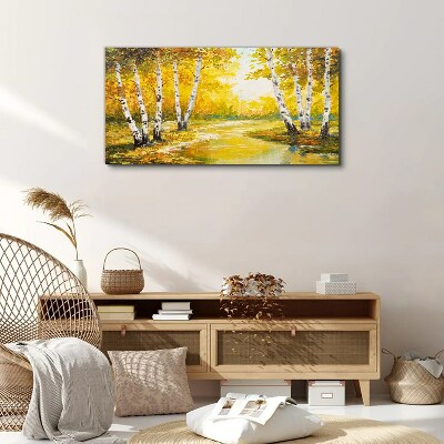 Obraz na Płótnie malarstwo las drzewa
