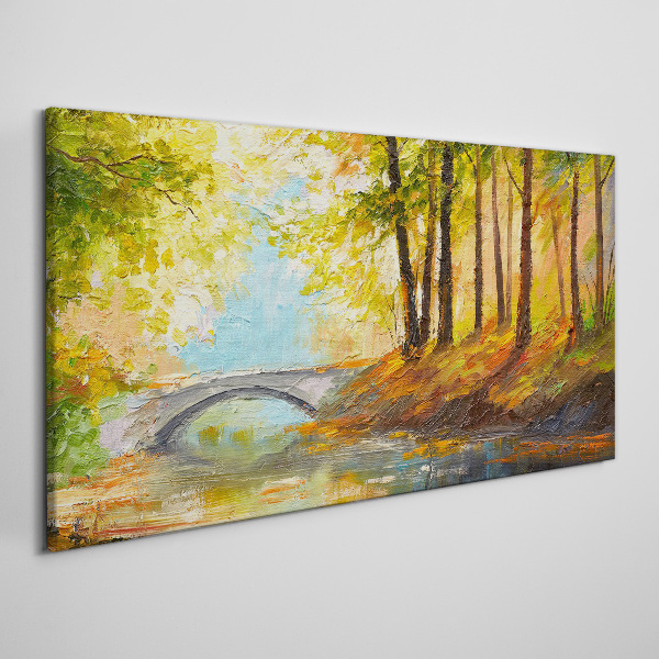 Obraz Canvas Most w jesiennym lesie
