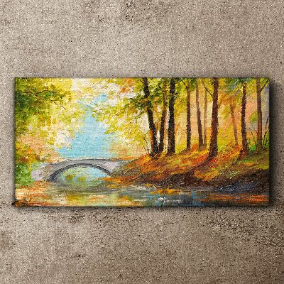 Obraz Canvas Most w jesiennym lesie