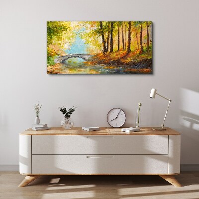 Obraz Canvas Most w jesiennym lesie