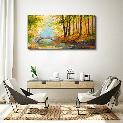 Obraz Canvas Most w jesiennym lesie