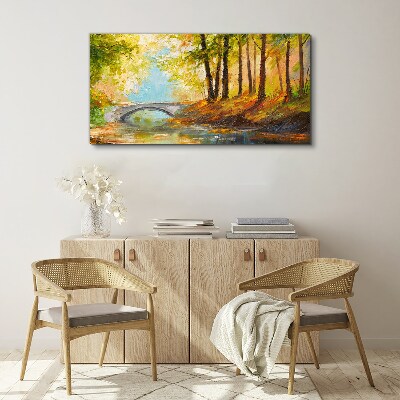 Obraz Canvas Most w jesiennym lesie