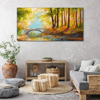 Obraz Canvas Most w jesiennym lesie