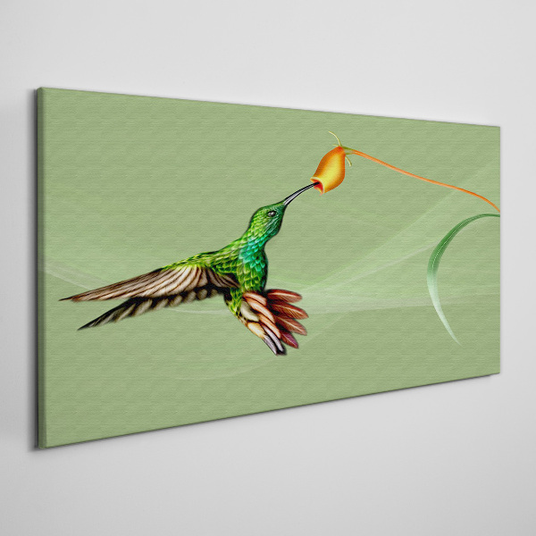 Obraz Canvas Koliber przy kwiecie
