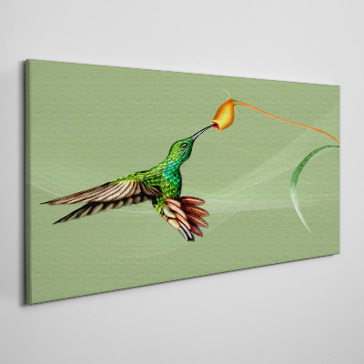 Obraz Canvas Koliber przy kwiecie