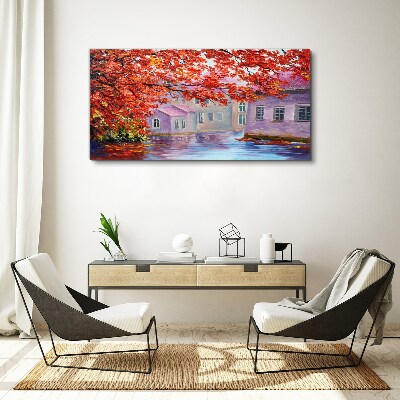 Obraz Canvas Jesienne refleksy na wodzie