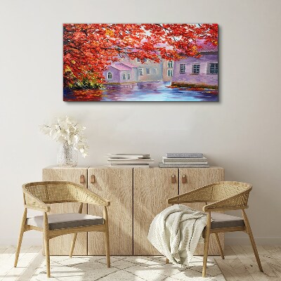 Obraz Canvas Jesienne refleksy na wodzie