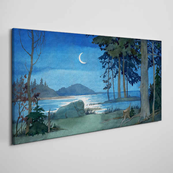 Obraz Canvas Nocny pejzaż nad wodą