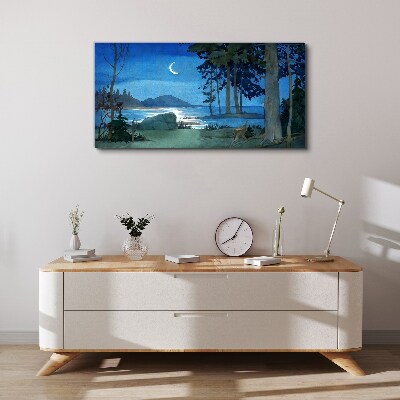 Obraz Canvas Nocny pejzaż nad wodą