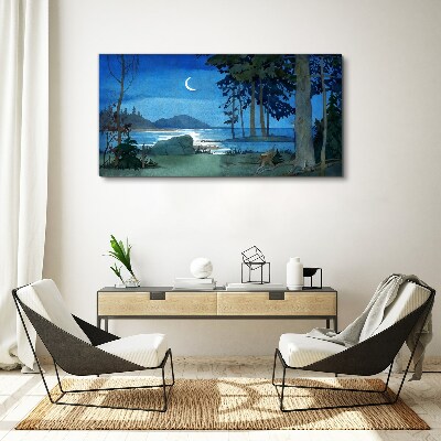 Obraz Canvas Nocny pejzaż nad wodą