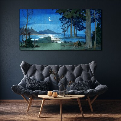 Obraz Canvas Nocny pejzaż nad wodą