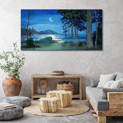 Obraz Canvas Nocny pejzaż nad wodą