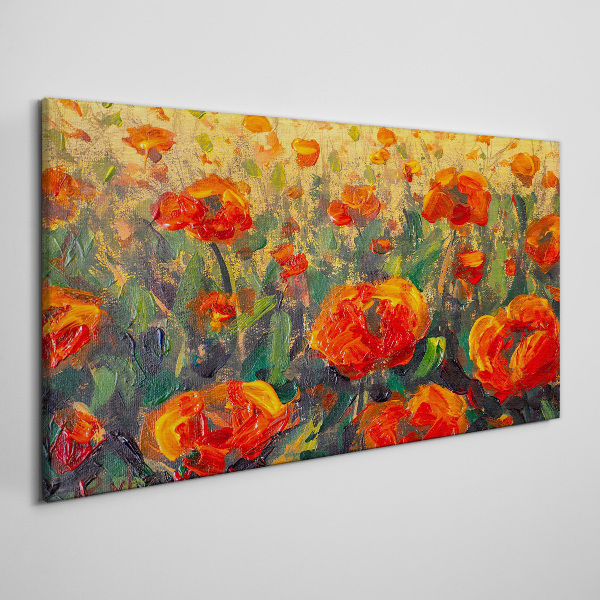 Obraz Canvas Kwiatowa łąka w odcieniach pomarańczy
