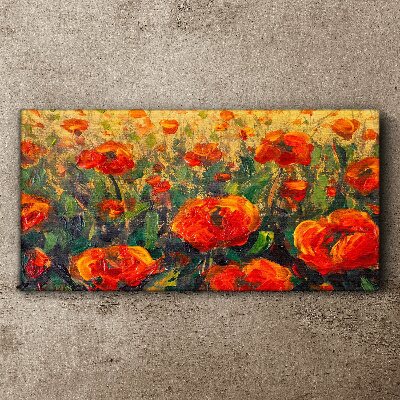 Obraz Canvas Kwiatowa łąka w odcieniach pomarańczy