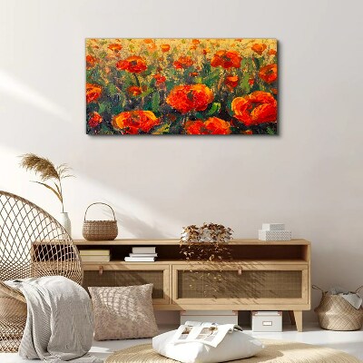 Obraz Canvas Kwiatowa łąka w odcieniach pomarańczy