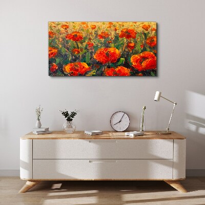 Obraz Canvas Kwiatowa łąka w odcieniach pomarańczy