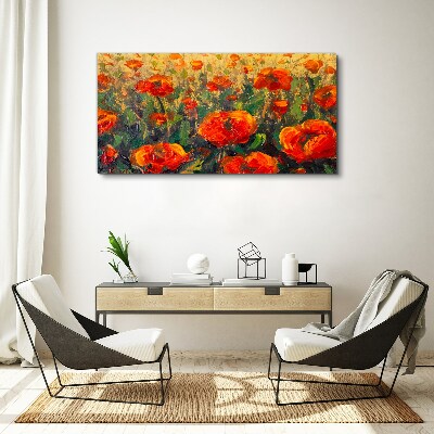 Obraz Canvas Kwiatowa łąka w odcieniach pomarańczy