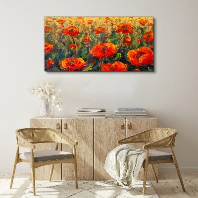 Obraz Canvas Kwiatowa łąka w odcieniach pomarańczy