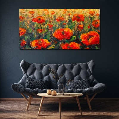 Obraz Canvas Kwiatowa łąka w odcieniach pomarańczy