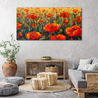 Obraz Canvas Kwiatowa łąka w odcieniach pomarańczy