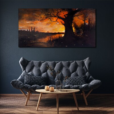Obraz Canvas Złota godzina nad jeziorem