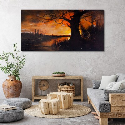Obraz Canvas Złota godzina nad jeziorem