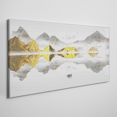 Obraz Canvas Złote góry w mistycznym odbiciu