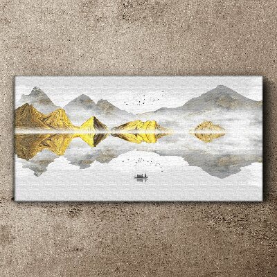 Obraz Canvas Złote góry w mistycznym odbiciu
