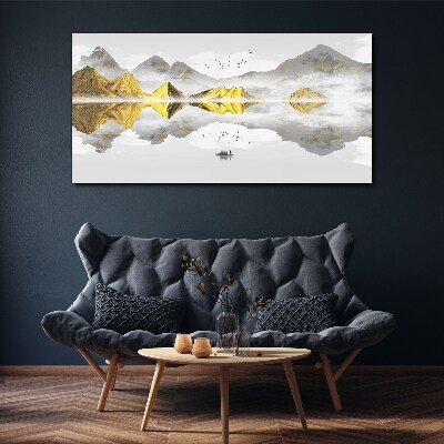 Obraz Canvas Złote góry w mistycznym odbiciu