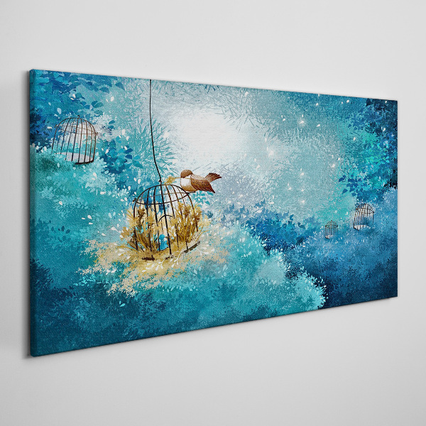 Obraz Canvas Ptak w klatkach na tle nieba