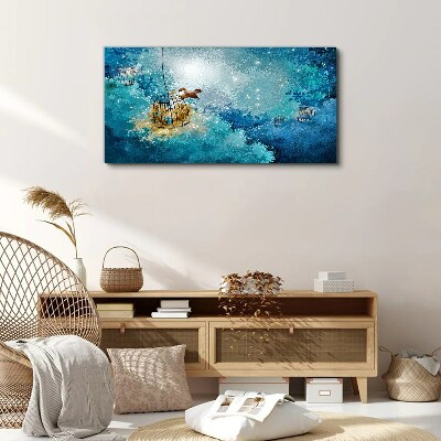 Obraz Canvas Ptak w klatkach na tle nieba