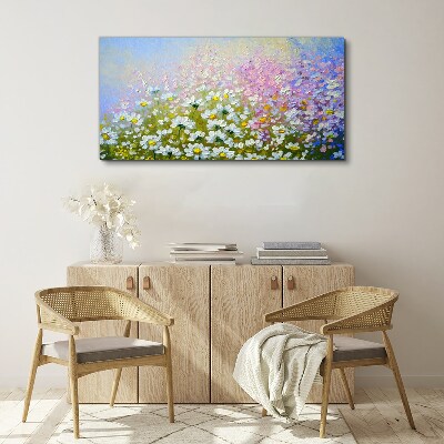 Obraz Canvas Kwiatowy krajobraz w pastelowych kolorach