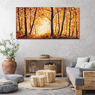 Obraz Canvas las jesień liście