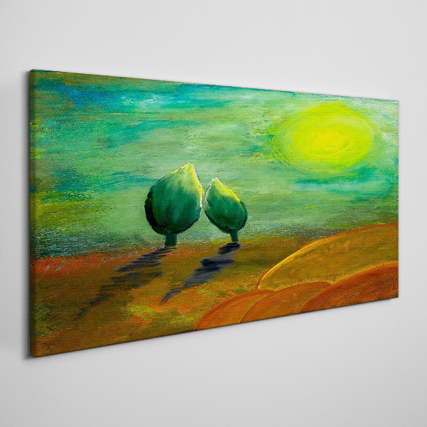 Obraz Canvas Zielone drzewa w świetle słońca