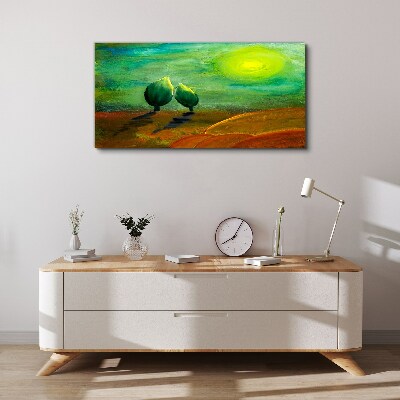 Obraz Canvas Zielone drzewa w świetle słońca