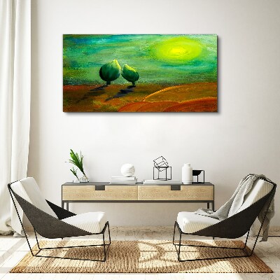 Obraz Canvas Zielone drzewa w świetle słońca