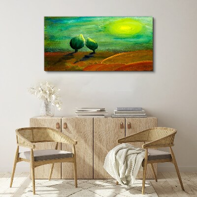 Obraz Canvas Zielone drzewa w świetle słońca