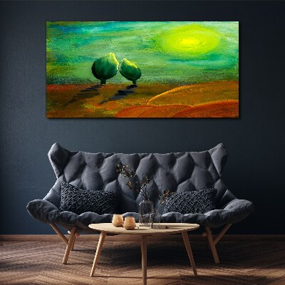 Obraz Canvas Abstrakcja Słońce Drzewa