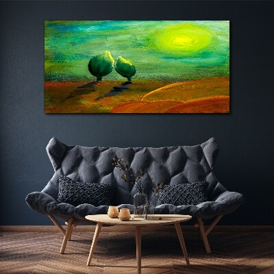 Obraz Canvas Zielone drzewa w świetle słońca