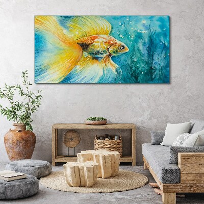 Obraz na Płótnie Aquarelle Goldfish Water