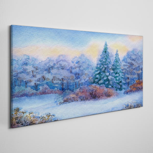 Obraz Canvas Zimowy krajobraz w pastelowych barwach
